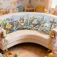 thumbnail image 6 of AZXY Easter Decorative Throw Pillow Covers 18x18 Set of 4, Soft Flock Fabric Square Pillow Case, Farmhouse Outdoor Pillow Cover for Couch Sofa Bed Car Spring Easter Home Decor, 6 of 6