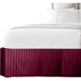 thumbnail image 2 of Elegant Comfort 1-Piece Striped Bed Skirt, 1500 Series, Stylish Design, Pleated for a Clean Look- Easy Care, Wrinkle and Stain Resistant, Stripe, King, Burgundy, 2 of 7