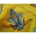 thumbnail image 4 of oneOone Silk Tabby Medium Yellow Fabric Leaves & Paisley Block Sewing Material Print Fabric By The Yard 42 Inch Wide, 4 of 4