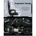 thumbnail image 4 of Yaheetech PU Leather Ergonomic Gaming Chair with Removable Head Pillow, Full Black, 4 of 7