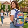 thumbnail image 3 of SEANATIVE Kids Transparent Backpack Clear Bookbag See Through School Bag Heavy Duty PVC 2026 Trendy Backpacks for Preschool Elementary Students, Dinosaur Planet Print, 3 of 7