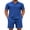 Royal Blue, variant on COOFANDY Men' 2 Piece Tracksuit Outfits Polo Shirt and Shorts Set Quarter Zip Shirt and Elastic Waist Shorts Summer Causal