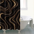 thumbnail image 4 of Black Gold Wave Marble Pattern Shower Curtain 72"x84" ,Bathroom Decorative Shower Curtains Set with 12 Hooks,Modern Waterproof Washable Shower Curtain, 4 of 6