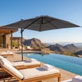 thumbnail image 2 of FOROUTIA 10x13ft DarkGray Cantilever Patio Umbrella, 360° Rotation Offset Umbrella with 4-Level Tilt, Double Top UV50+ Waterproof Outdoor Umbrella for Pool, Backyard, Garden, Deck, 2 of 7