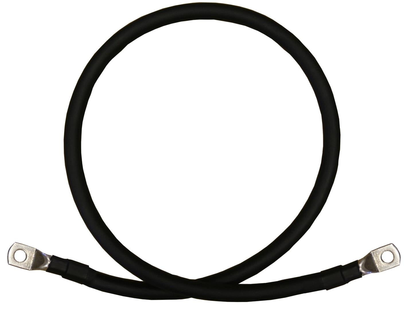 Windy Nation 2/0 Gauge Red + Black Pure Copper Inverter Cables (4 ft, 3/8  in. and 5/16 in. and Lugs Both Ends) Interconnect Terminals 