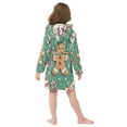 thumbnail image 7 of FORMRS Niños Bathrobe Unisex Hooded Robe Soft Plush Pajamas Sleepwear, Size 4-6T, Christmas Gingerbread, 7 of 7