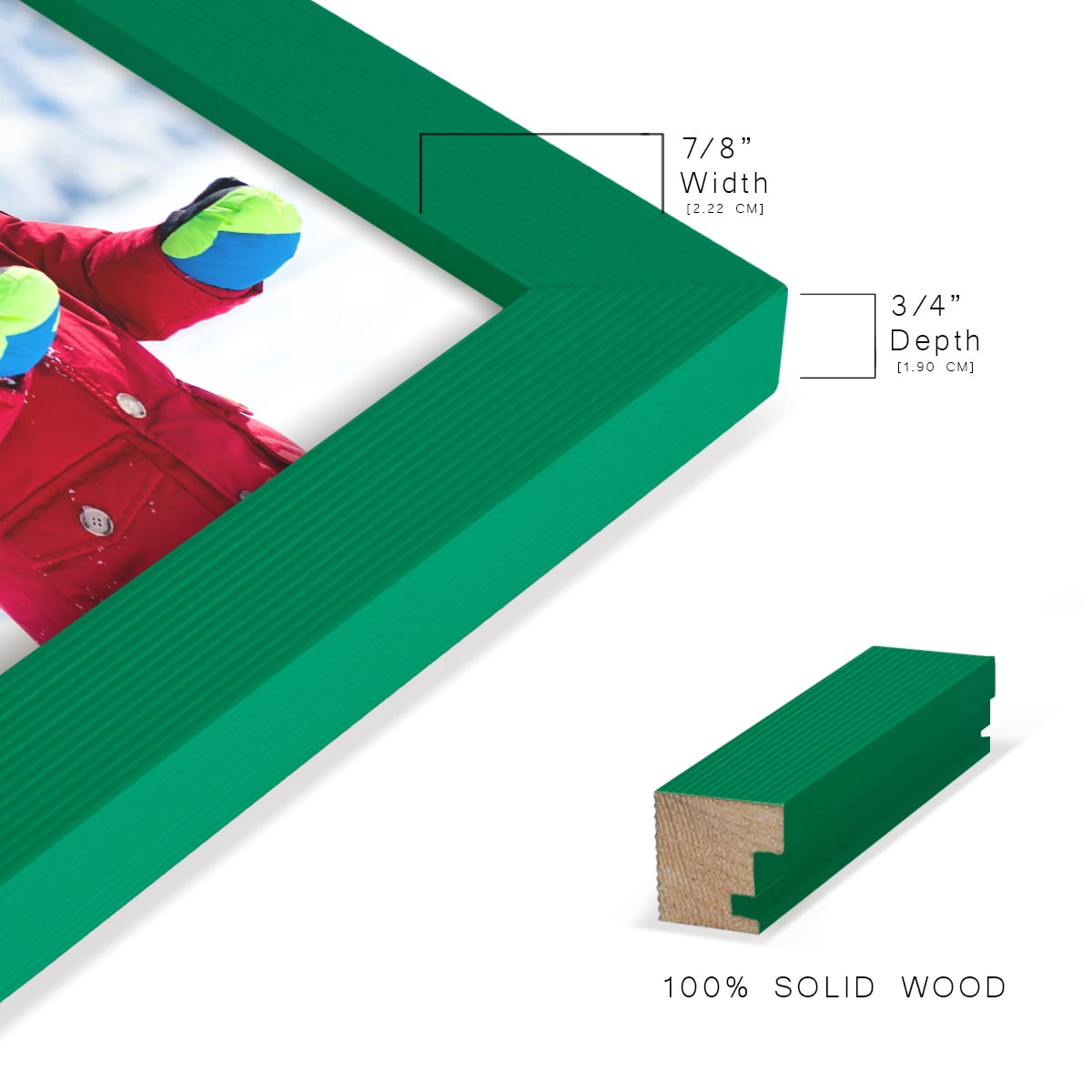 Grooved 11 in. x 14 in. Green Picture Frame Set (Set of 4)