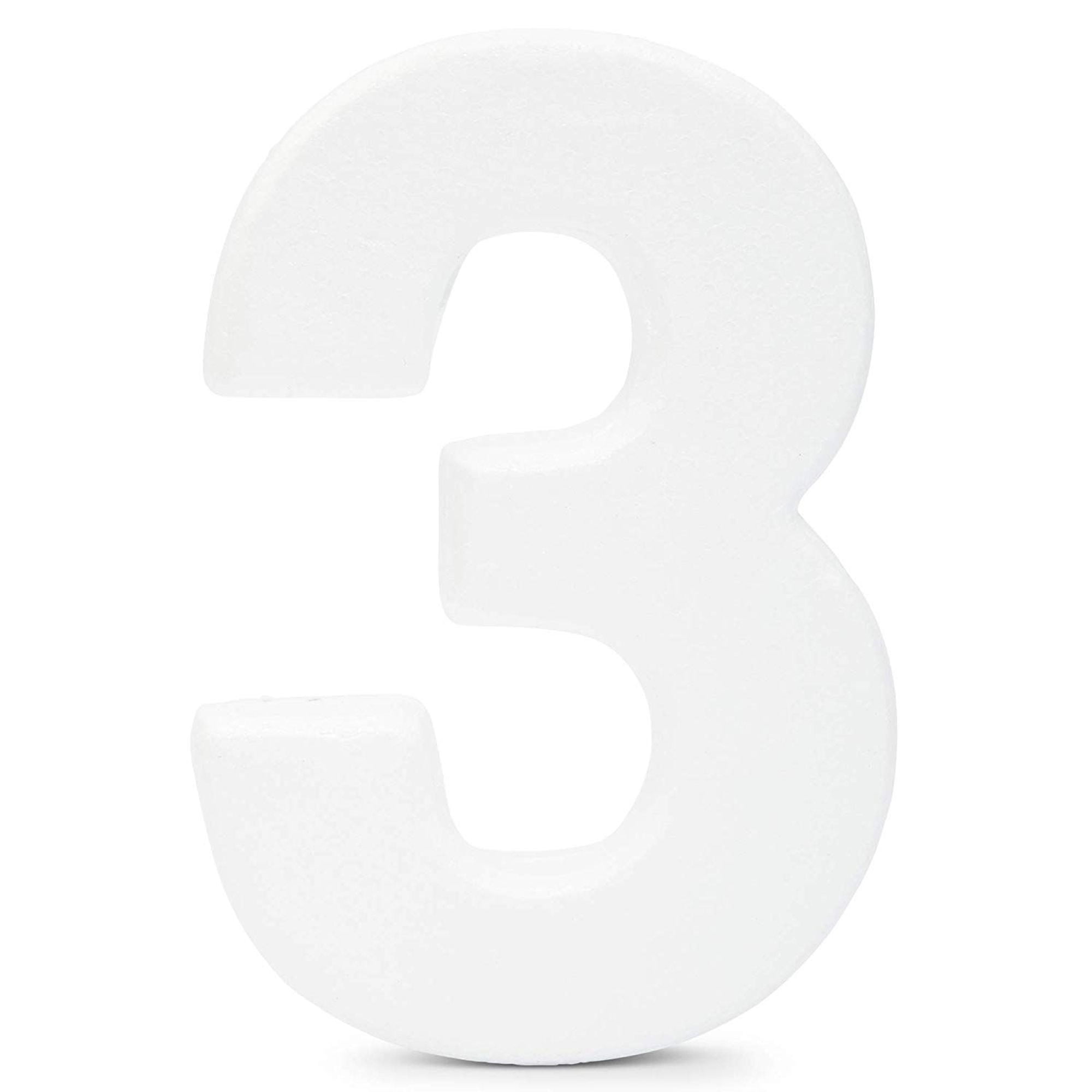 12 In Large Foam Styrofoam Number 3 Foam Number for Crafts School