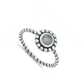 thumbnail image 4 of CHOOSE YOUR COLOR Bali Flower Rope Twist Moonstone Ring .925 Sterling Silver Band White CZ Female Size 10, 4 of 4