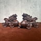 thumbnail image 3 of Ebony wood carved Pixiu figurine, solid wood carving, office desktop/living room decoration, for attracting wealth, protecting the home, housewarming, or business opening gifts., 3 of 4