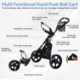 thumbnail image 2 of Golf Cart Push 3 Wheel Foldable Golf Bag Cart with Adjustable Handle, Mesh Net, Ball Loading Aperture, Scorecard Board, Water Bottle Holder, Foot Brake, Large Wheelbase for Different Terrain, 2 of 8