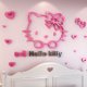 thumbnail image 3 of Calcomanía de pared 3D de acrílico estéreo mediano con dibujo de gato lindo de Hello Kitty para habitación infantil, dormitorio, mesita de noche, letras en rosa, rojo y negro, 3 of 5