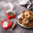 thumbnail image 2 of 120 Pcs Red Bakery Boxes with Window Individual Cupcake Boxes 4x4x2.5 Inches Cookie Boxes Kraft Paper Red Gift Box for Pastries, Cookies, Pie, Donuts, Macaroon, 2 of 7