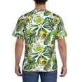 thumbnail image 3 of Bixox Men's Green Tropical Printed Short Sleeve Skinny Athletic T-Shirt, 3 of 6