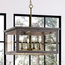 Luxury Modern Farmhouse Chandelier, 12.75H x 21.375W, with Coastal Style, Distressed Brass, UHP3955 by Urban Ambiance