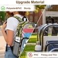 thumbnail image 6 of COEQINE Clear Backpack 17 Inch Transparent PVC & Polyester Backpack, Heavy Duty Lightweight Travel Daypack, Large Capacity Bookbag Work Bag for Boys Kids Men, Dinosaur Camo Green, 6 of 7