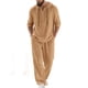 thumbnail image 2 of Ceisia Men's Loose Fit Cotton-Linen 2-Piece Set Hooded Henley Long Sleeve Shirt with Elastic Waist Wide Leg Pants Gifts, 2 of 9