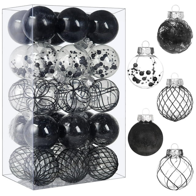 Adornos de bolas de Navidad BSTDECOR, transparentes, 30 quilates, 6 cm, irrompibles