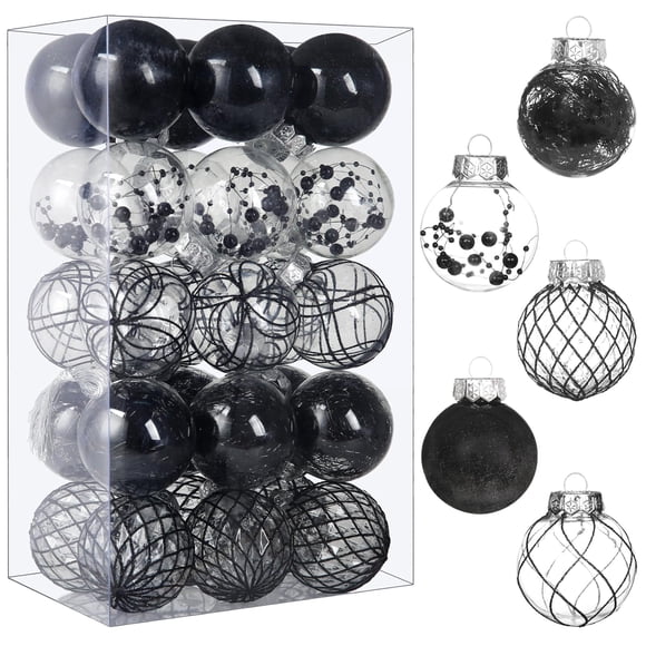 Adornos de bolas de Navidad BSTDECOR, transparentes, 30 quilates, 6 cm, irrompibles