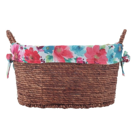 Pioneer Woman Small Oval Multicolored Floral Maize Basket, Set of 3