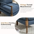 thumbnail image 4 of Villeston Chenille Accent Chair(Set of 2), Solid Wood Armrests Armchair, Single Sofa with Comfortable Cushions and Lumbar,Navy Blue, 4 of 6
