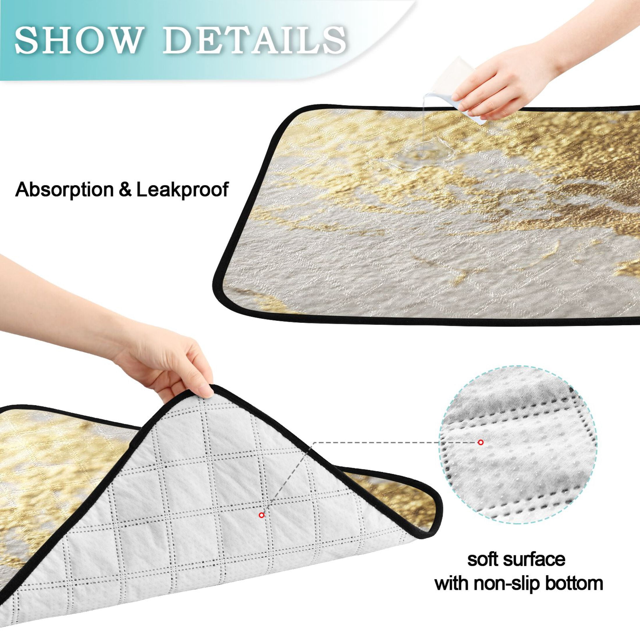 IAUYY Washable Pee Pads for Dogs Smallx3 Absorbent and Leak-Proof Non-Slip Reusable Puppy Pee Pads for Dogs Applicable to Playpen Potty Crate Elegant Appearance