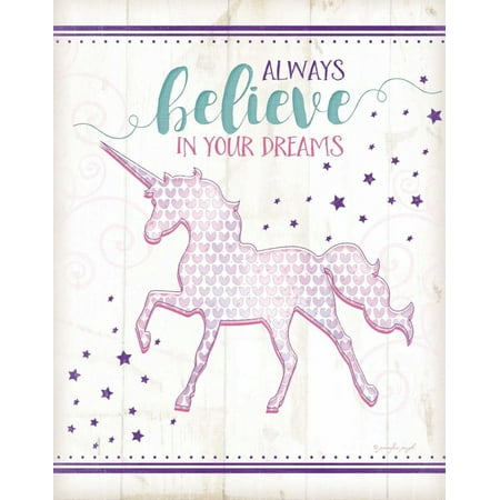 Download Believe Unicorn Poster Print by Jennifer Pugh - Walmart.com