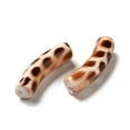 thumbnail image 2 of Spray Painted Leopard Print Opaque Acrylic Beads Tube Peru 31x8x9.5mm Hole: 1.8mm, 2 of 3