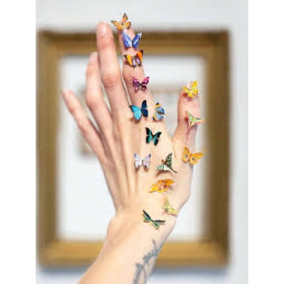 100Pcs Tiny Mix Butterflies Miniature Fairy Garden Ornament Micro Landscape DIY Crafts Decoration Gifts