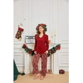 thumbnail image 7 of U2SKIIN Couple Pajama Sets, Plaid Matching Pajama Set for Men and Women Soft Warm Pjs Set（Dark-red/Christmas Tree Womens, Large）, 7 of 7