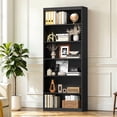 thumbnail image 3 of Walsunny Bookcase with 6 Open Shelves Wood Display Bookshelf with Deep Storage Standard Bookcase for Living Room Home Office Black, 3 of 7