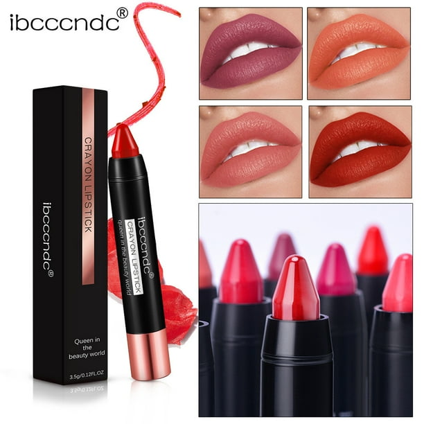 Lápiz labial mate resistente al agua para mujer Delineador de labios cremoso hidratante de larga duración para uso profesional y doméstico Fiesta Boda Maquillaje casual Fácil aplicación Color