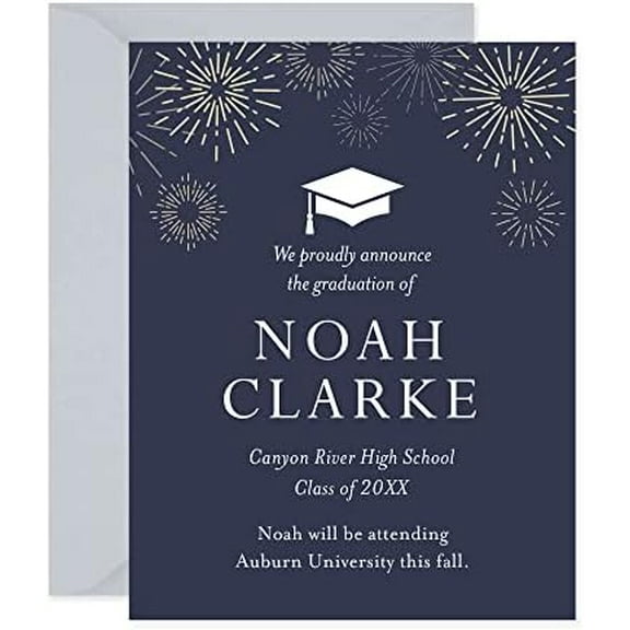 Personalized 4.25x5.5 High School Graduation Announcements with Envelopes$$Office