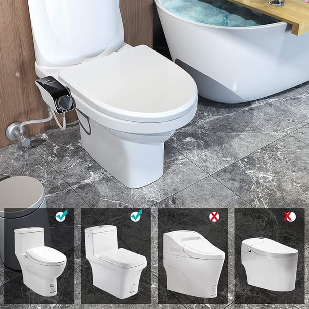 Accesorio para inodoro de bidé Boquillas dobles Pulverizador de bidé ajustable Lavado con autolimpieza