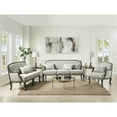 thumbnail image 3 of Bowery Hill Upholstery Chair with Pillow in Cream Linen Fabric and Brown, 3 of 7