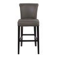 thumbnail image 2 of Wallace & Bay Carrillo III 30 in. Faux Leather Upholstered Barstool - Set of 2 - Gunmetal Gray, 2 of 5