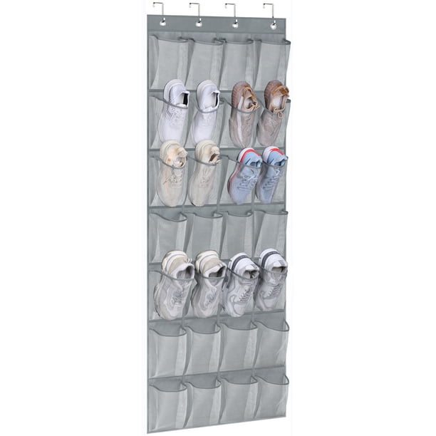 MISSLO 28 Mesh Pockets Shoe Organizer, Large Over the Door Shoe Rack