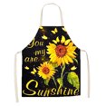 thumbnail image 2 of Delantal De Lino Con Estampado De Girasol Baberos De Cocina Impermeables Accesorios De Limpieza Del Hogar Likrtyny Arte Deco, 2 of 9