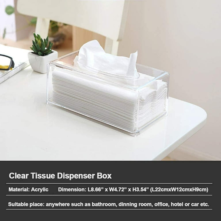 Restaurantware Clear Tek Clear Acrylic Tissue Box - 8 3/4 inch x 4 3/4 inch x 3 1/4 inch - 1 Count Box