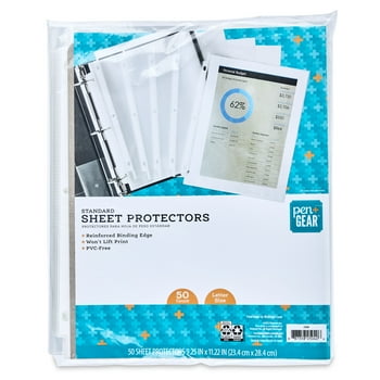 Pen+Gear Standard Sheet Protectors 50 Sheets, 8.5-inches x 11-inches, Polypropylene, Clear