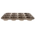 thumbnail image 3 of Non-Stick Muffin Pan Cupcake Cookie Molds Bakeware Cupcake Baking 12 Holes Large Gold, 3 of 8