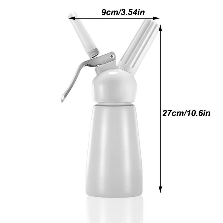 Professional Whipped Cream Dispenser 250ml Aluminum Cream Whipper, Durable  Stainless Steel Coffee Spoon, 3 Decorating Nozzles, Charger Holder and  Cleaning Brush (N2O Cartridge not Included) - Yahoo Shopping