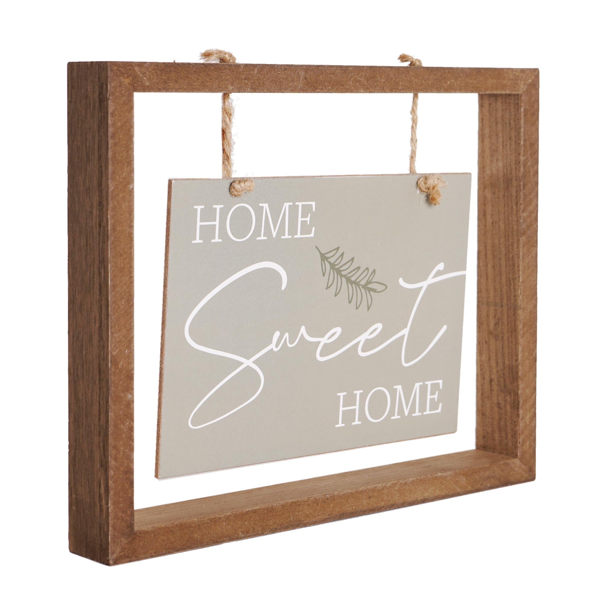 Home Sweet Home, Be Our Guest Framed Brown Wood Hanging Plaque Farmhouse Tabletop Decor - 10' x 8'