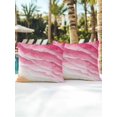 thumbnail image 4 of Outdoor Pillows Waterproof, Pink Beach Coastal Throw Pillows with Inserts Included, Summer Nautical Seaside Ocean Ombre Indoor Outdoor Decorative Lumbar Pillow for Bed/Couch/Patio 16"x16", 2Pcs, 4 of 8