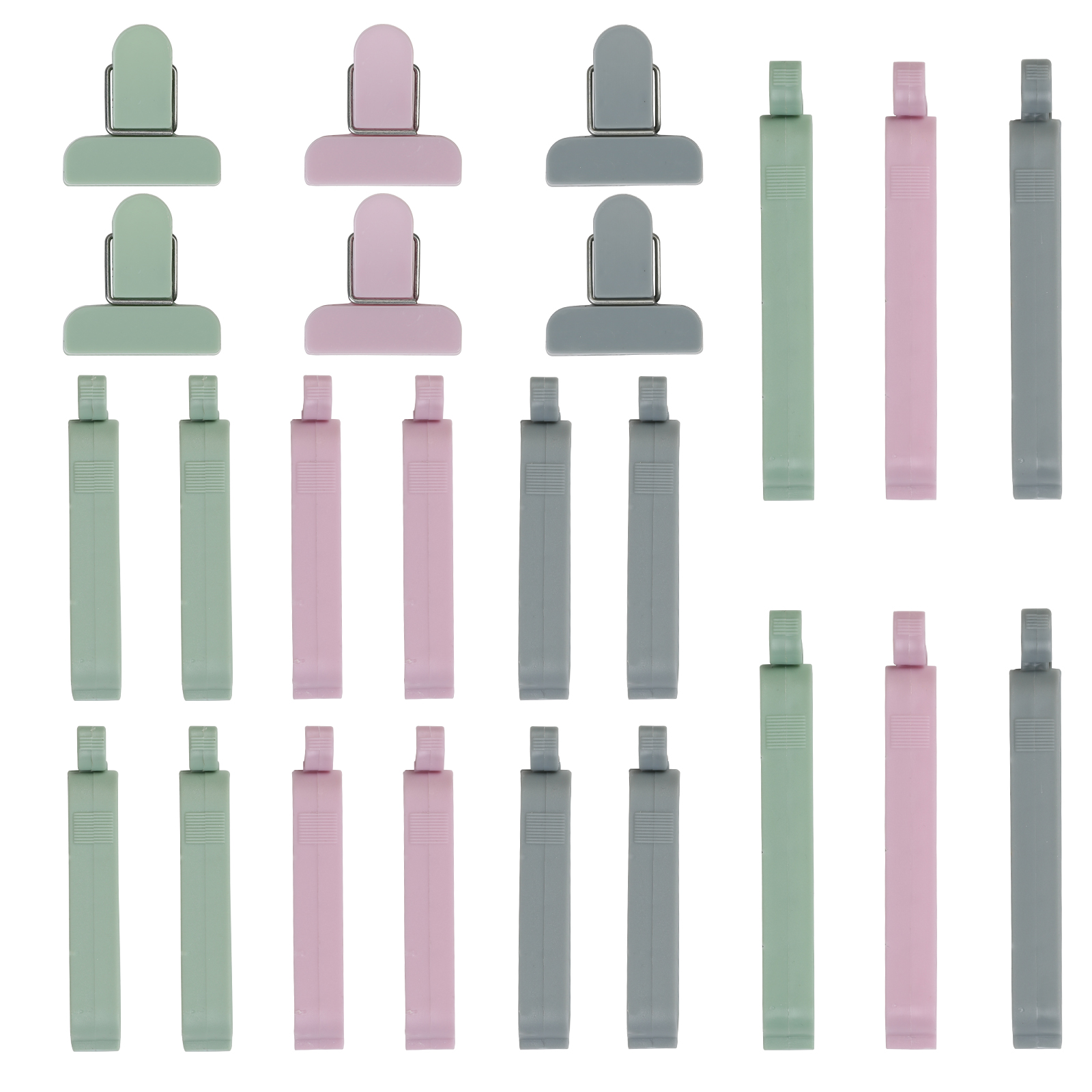 AirSMall 24pcs Sealing Clips 3 Sizes Plastic Bag Clips Colorful Chip