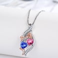 thumbnail image 2 of Taioiat Double Birthstone Necklaces for Women 18K Gold Plated Birthstone Rose Flower Jewelry Anniversary Valentines Day Mother's Day Birthday Gifts for Her Wife Girlfriend Mom, 2 of 7