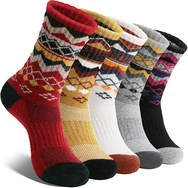 Calcetines de Senderismo EBMORE de Lana Merino para Mujer 5 Pares (M)
