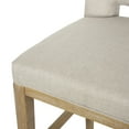 thumbnail image 5 of Noble House Elmcrest Fabric Upholstered 27 Inch Counter Stools, Set of 2, Wheat and Weathered Natural, 5 of 8