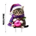 thumbnail image 3 of Interesting Xmas Cat Garden Ground Stake Adornment Colorful Insert Art Xmas Outdoor Ornamentation For Yard Metal Holder for Phone Chalk Sticks Succulent Seasonal Garden Flags for outside Gardening, 3 of 4