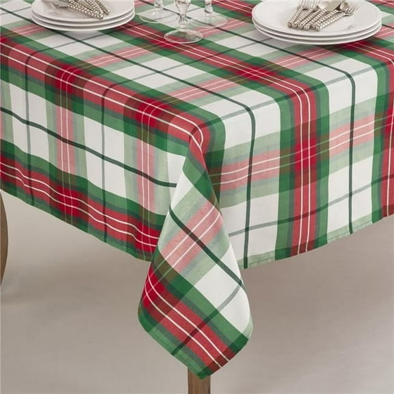 Saro Lifestyle Plaid Design Christmas Holiday Tablecloth